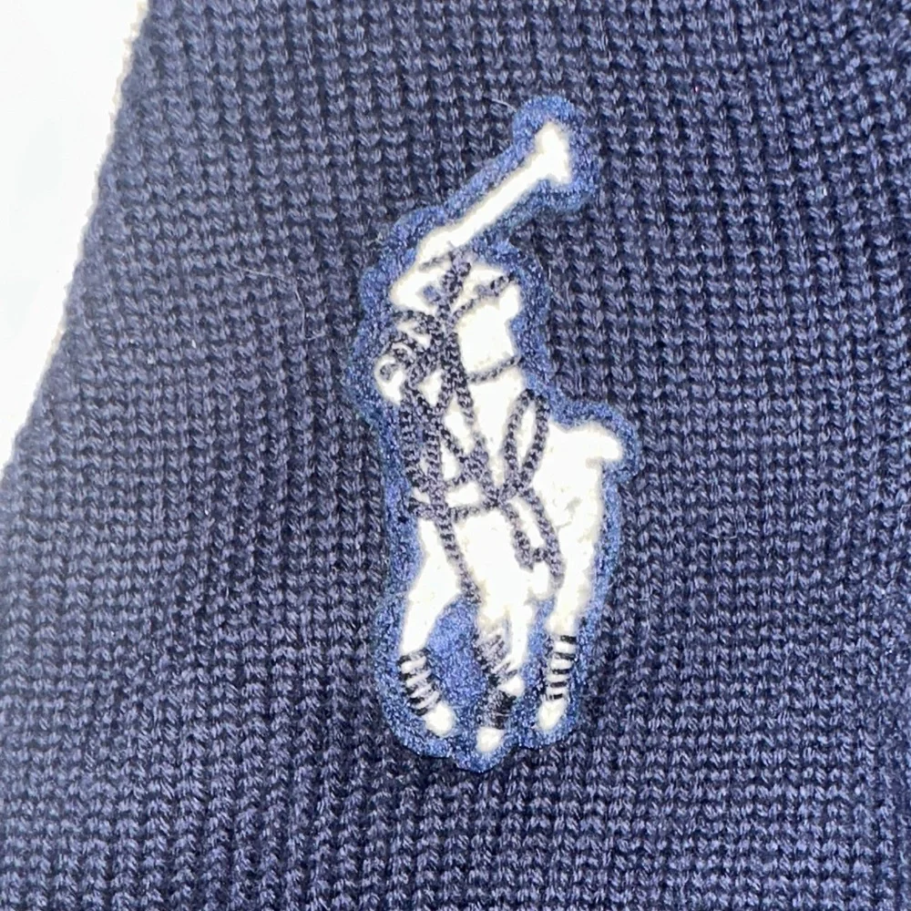 Ralph Lauren Navy and Cream Boys Cardigan Sweater with Patches